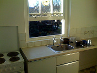 The kitchen at Camden Rooms